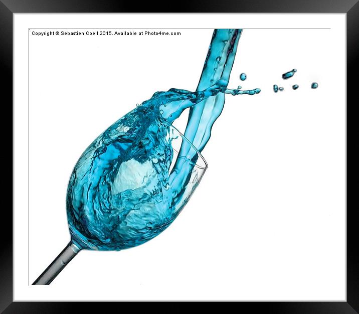 Wine glass fluid motion Framed Mounted Print by Sebastien Coell