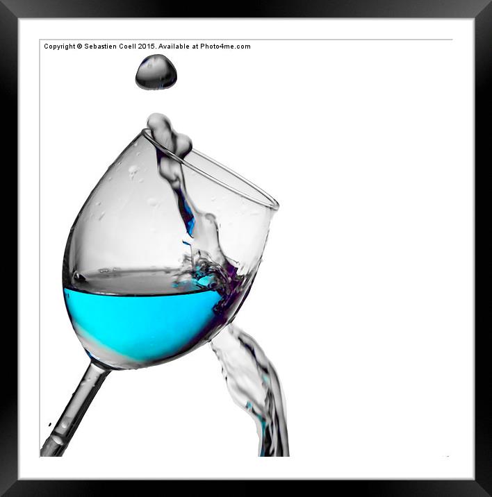 Wine glass fluid motion Framed Mounted Print by Sebastien Coell
