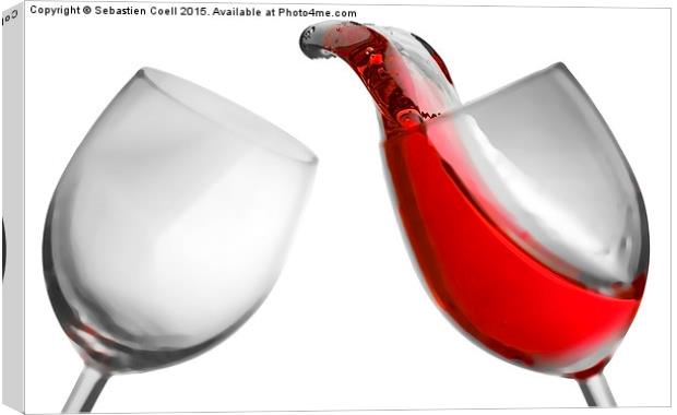 Wine glass fluid motion with digital effects Canvas Print by Sebastien Coell