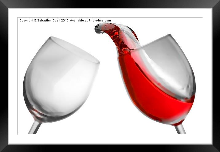 Wine glass fluid motion with digital effects Framed Mounted Print by Sebastien Coell