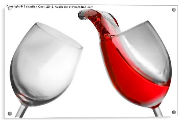 Wine glass fluid motion with digital effects Acrylic by Sebastien Coell