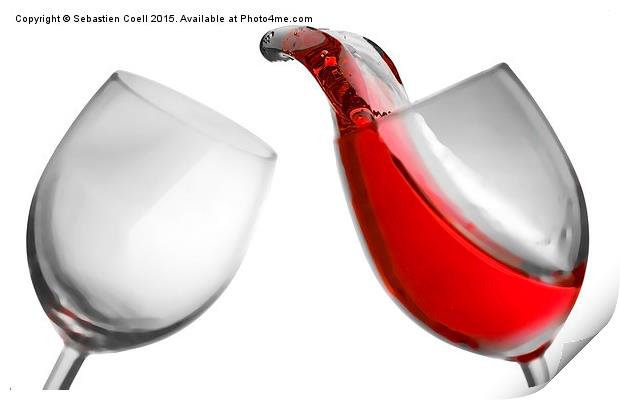 Wine glass fluid motion with digital effects Print by Sebastien Coell