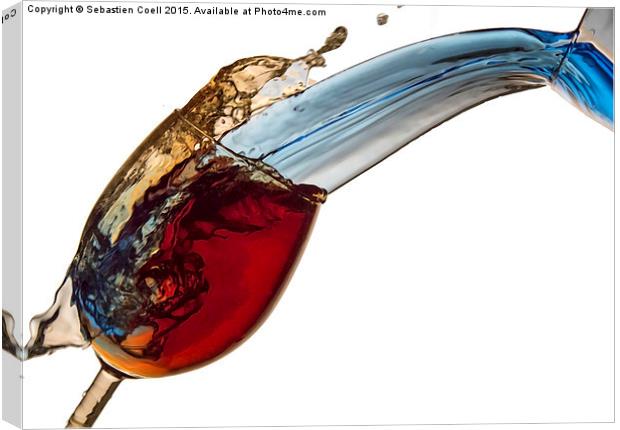 Wine glass fluid motion Canvas Print by Sebastien Coell