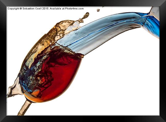 Wine glass fluid motion Framed Print by Sebastien Coell