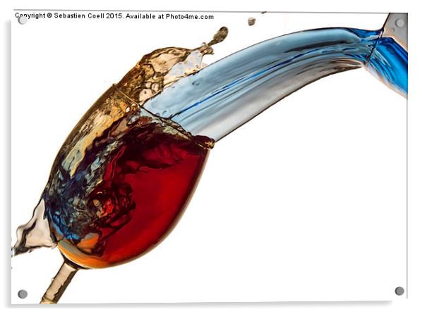 Wine glass fluid motion Acrylic by Sebastien Coell