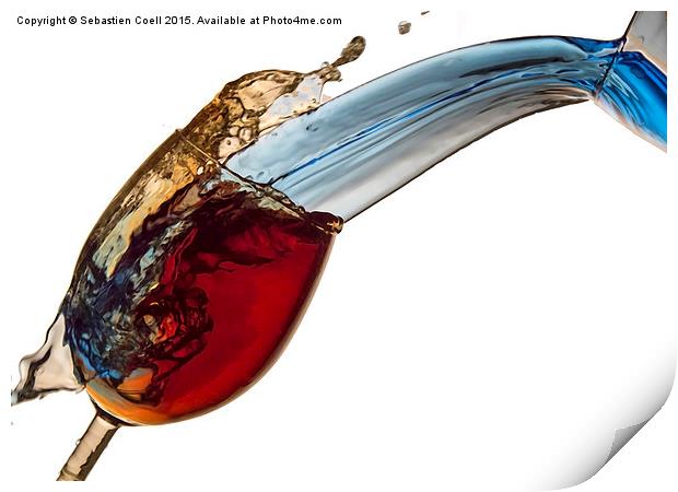 Wine glass fluid motion Print by Sebastien Coell