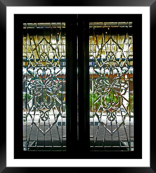 Antique Lead Glass Doors Framed Mounted Print by Mark Sellers