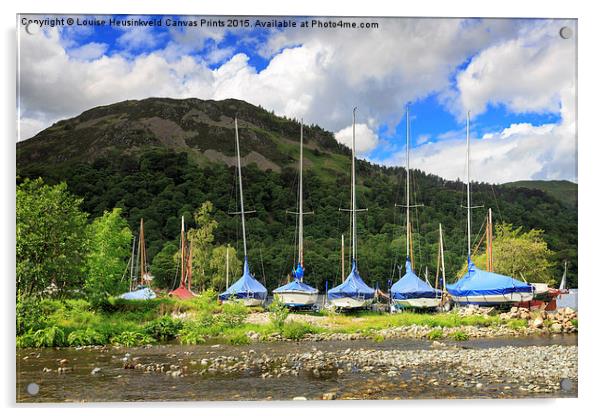 Sailboats covered and beached at Glenridding, Lake Acrylic by Louise Heusinkveld
