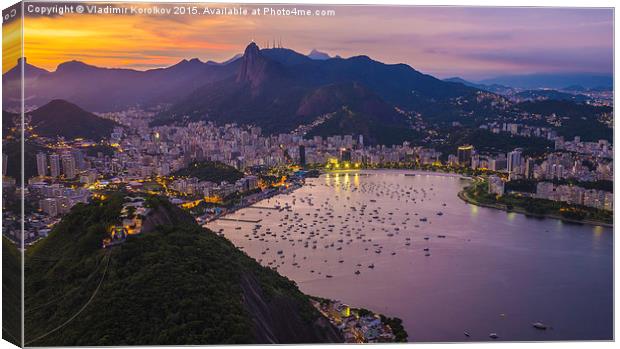  Sunset over Rio Canvas Print by Vladimir Korolkov