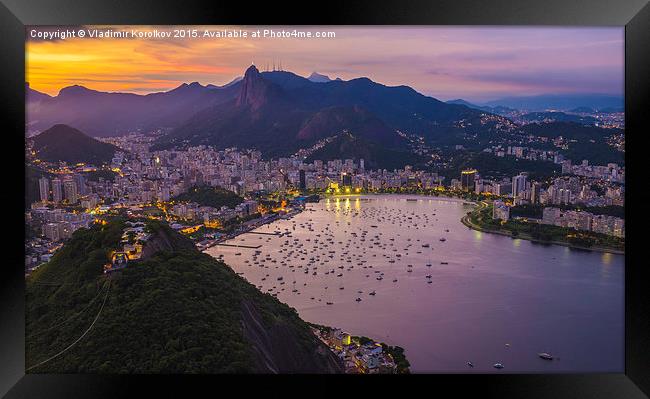 Sunset over Rio Framed Print by Vladimir Korolkov