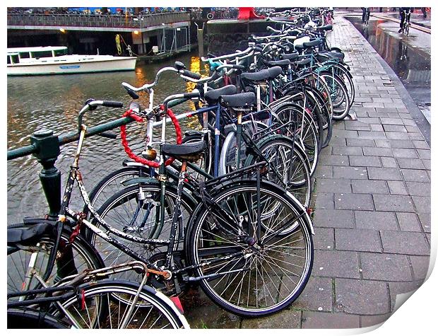 Bike Parking -- Amsterdam in November Print by Mark Sellers