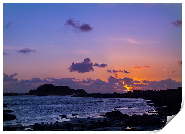 Sunset on guernsey Print by chris smith
