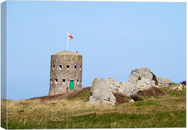 loophole towers in Guernsey that guard the coastli Canvas Print by chris smith