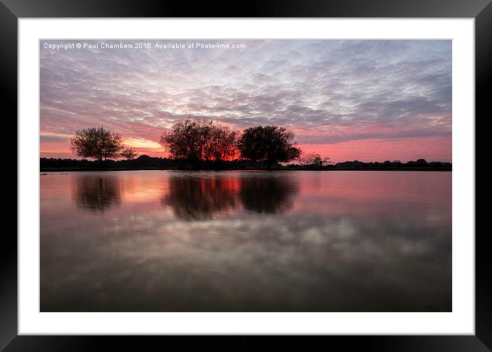 Serene Sunset Over Janesmoor Pond Framed Mounted Print by Paul Chambers