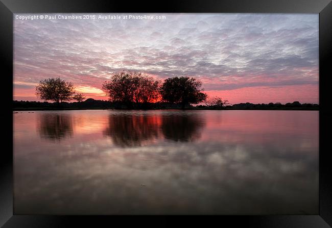 Serene Sunset Over Janesmoor Pond Framed Print by Paul Chambers