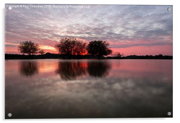 Serene Sunset Over Janesmoor Pond Acrylic by Paul Chambers