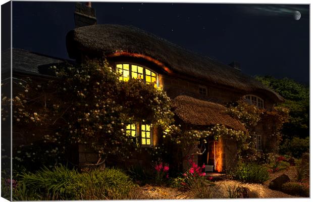  A Thatched, country dream Cottage Canvas Print by Rob Lester