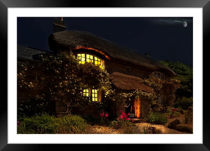  A Thatched, country dream Cottage Framed Mounted Print by Rob Lester