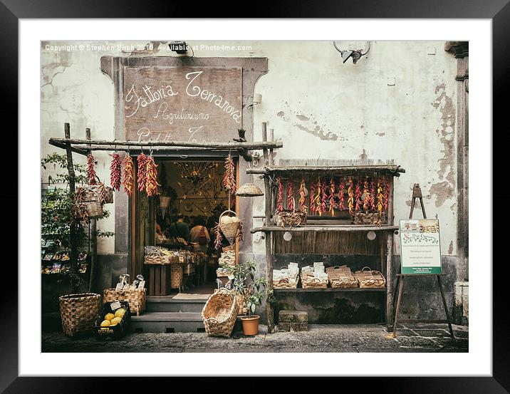  Village shop in Sorrento Italy Framed Mounted Print by Stephen Birch