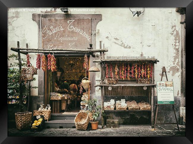  Village shop in Sorrento Italy Framed Print by Stephen Birch