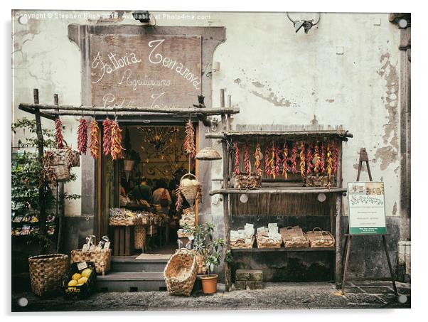  Village shop in Sorrento Italy Acrylic by Stephen Birch