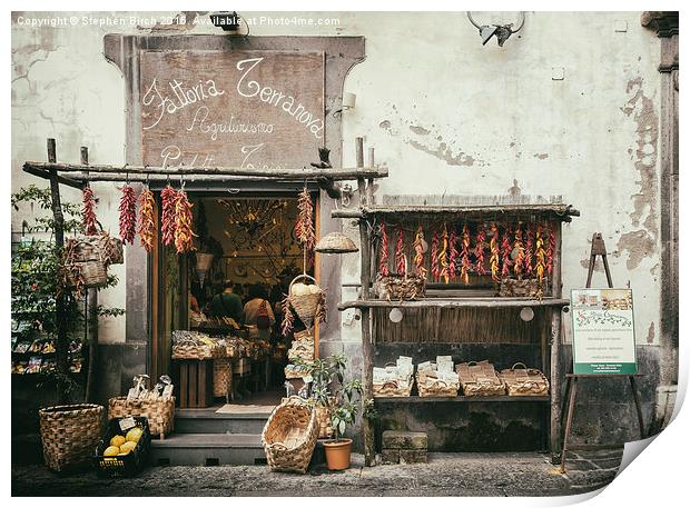  Village shop in Sorrento Italy Print by Stephen Birch