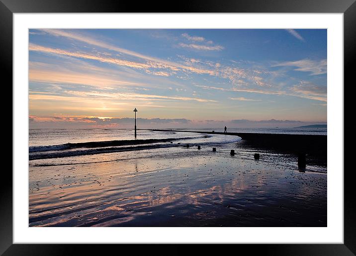  Sunrise at Low Tide on Teignmouth Beach Framed Mounted Print by Rosie Spooner