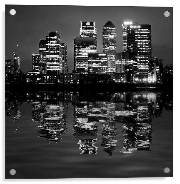  Canary Wharf London Acrylic by Tony Bates