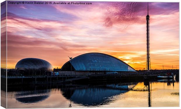  Glasgow Science Centre Sunset  Canvas Print by Kevin Dalziel