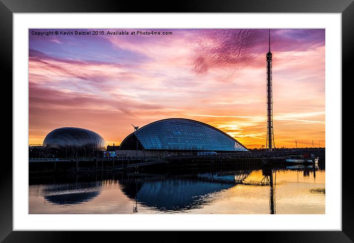  Glasgow Science Centre Sunset  Framed Mounted Print by Kevin Dalziel