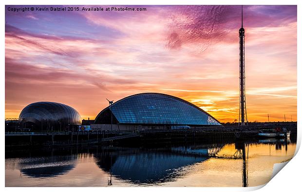  Glasgow Science Centre Sunset  Print by Kevin Dalziel