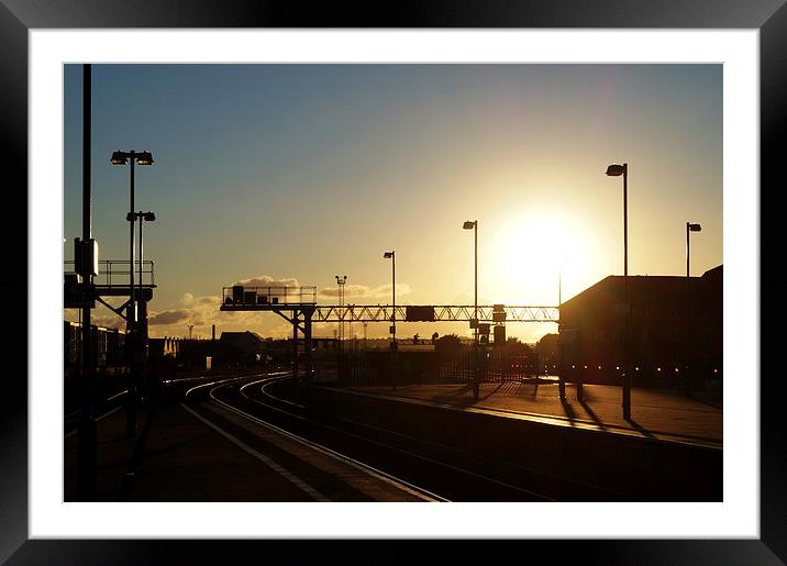  Sunset Rails Framed Mounted Print by Maria Williams