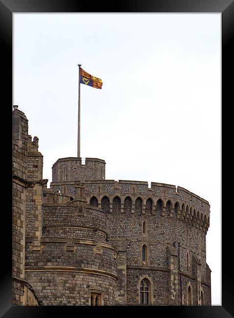 Royal Standard flies above Windsor Castle Framed Print by Chris Day