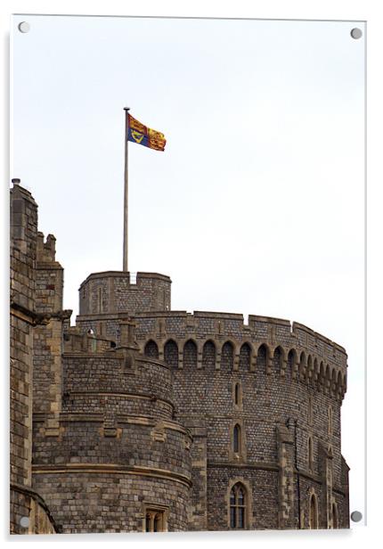 Royal Standard flies above Windsor Castle Acrylic by Chris Day