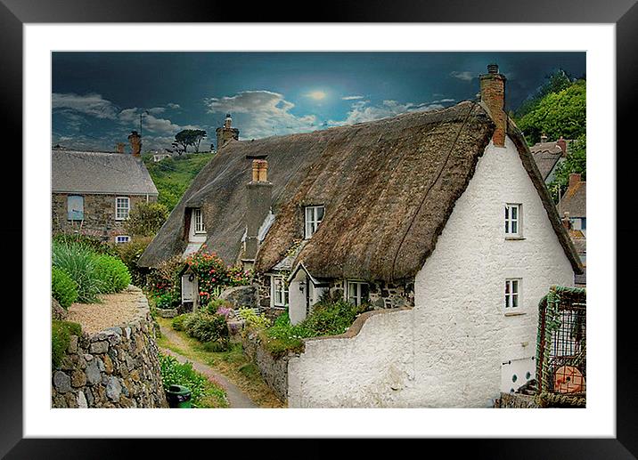  Cottage in Cornwall Framed Mounted Print by Irene Burdell