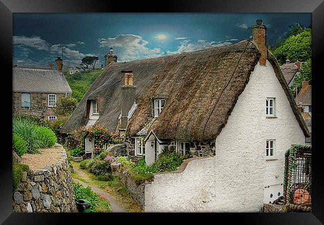  Cottage in Cornwall Framed Print by Irene Burdell