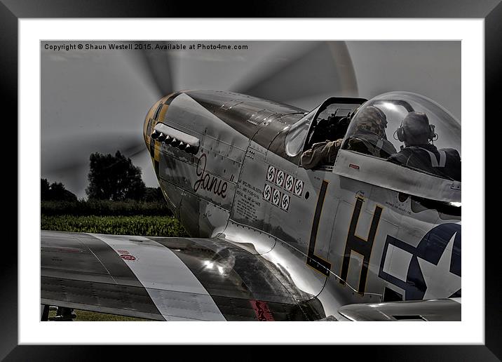P51 Mustang  " JANIE " Framed Mounted Print by Shaun Westell