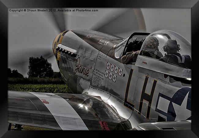 P51 Mustang  " JANIE " Framed Print by Shaun Westell