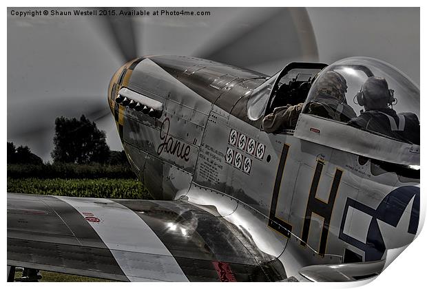 P51 Mustang  " JANIE " Print by Shaun Westell