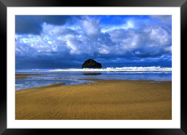 Trebarwith Blue Framed Mounted Print by David Wilkins