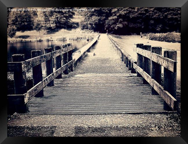  The old bridge over the lake Framed Print by Derrick Fox Lomax