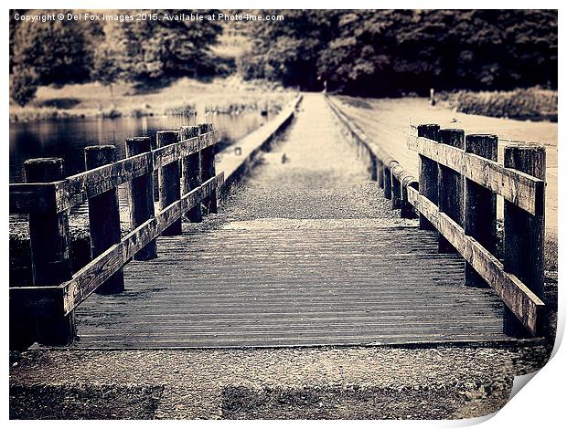  The old bridge over the lake Print by Derrick Fox Lomax
