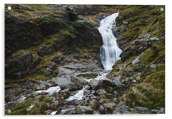 Moss Force waterfall. Cumbria, UK. Acrylic by Liam Grant