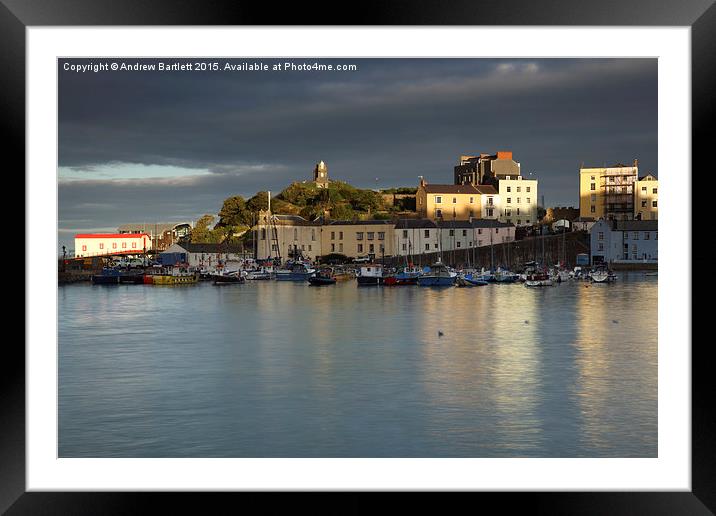 Sunset of Tenby Harbour Framed Mounted Print by Andrew Bartlett