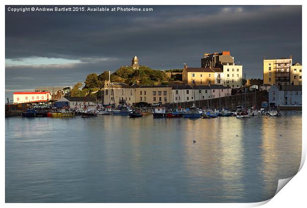 Sunset of Tenby Harbour Print by Andrew Bartlett