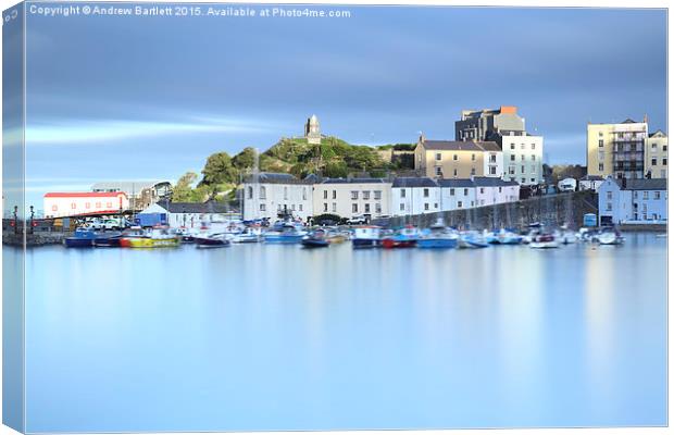  Sunset at Tenby Harbour. Canvas Print by Andrew Bartlett