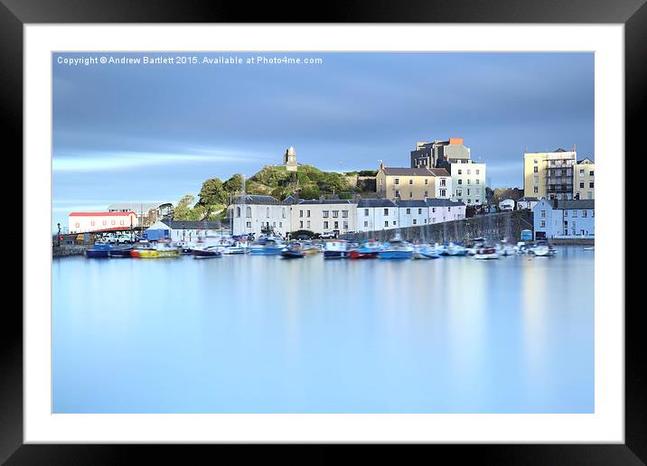  Sunset at Tenby Harbour. Framed Mounted Print by Andrew Bartlett