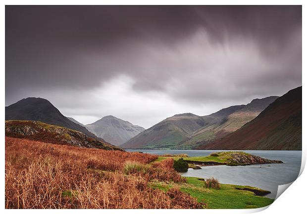Rain clouds over Scafell and Great Gable. Wastwate Print by Liam Grant