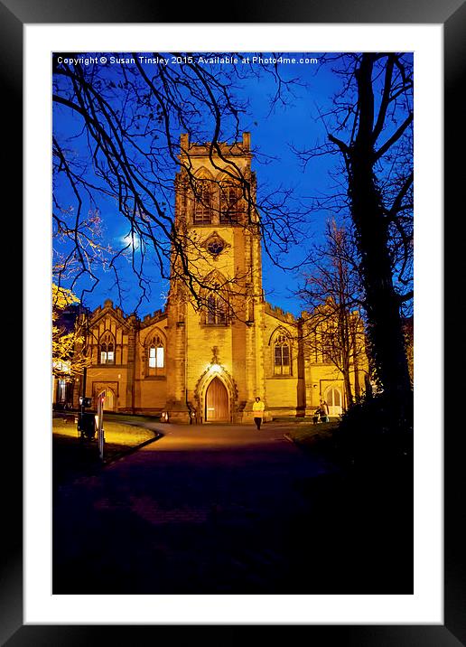 Church at night Framed Mounted Print by Susan Tinsley