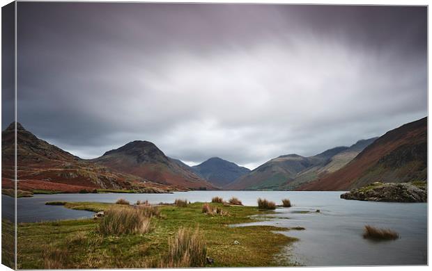 Rain clouds over Scafell and Great Gable. Wastwate Canvas Print by Liam Grant